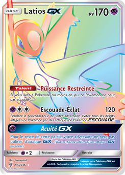Carte Pokémon Latios GX 243/236 de la série Harmonie des Esprits en vente au meilleur prix