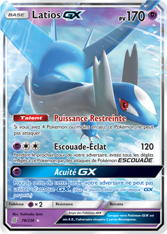 Carte Pokémon Latios GX 78/236 de la série Harmonie des Esprits en vente au meilleur prix