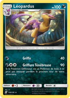 Carte Pokémon Rare Léopardus 136/236 de la série Harmonie des Esprits