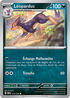 Carte Pokémon Communes Léopardus 115/182 de la série Faille Paradoxe