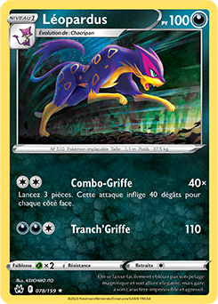 Carte Pokémon Léopardus 078/159 de la série Zénith Suprême en vente au meilleur prix