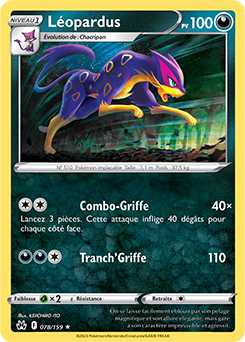 Carte Pokémon Rare Léopardus 078/159 de la série Zénith Suprême