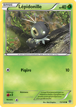 Carte Pokémon Commune Lépidonille 15/146 de la série X&Y