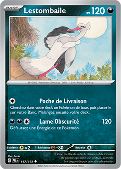 Carte Pokémon Lestombaile 147/193 de la série Évolutions à Paldea en vente au meilleur prix