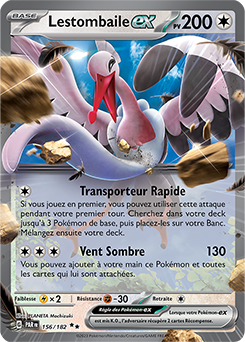 Carte Pokémon Lestombaile ex 156/182 de la série Faille Paradoxe en vente au meilleur prix