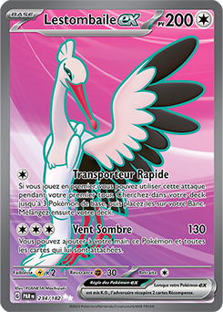 Carte Pokémon Ultra rare Lestombaile ex 234/182 de la série Faille Paradoxe