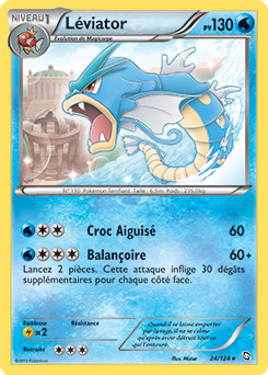 Carte Pokémon Rare Léviator 24/124 de la série Dragons Éxaltés