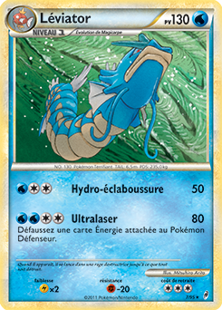 Carte Pokémon Holographique Rare Léviator 7/95 de la série Appel des Légendes