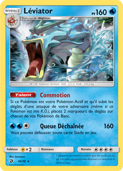 Carte Pokémon Holographique Rare Léviator 20/70 de la série Majesté des Dragons