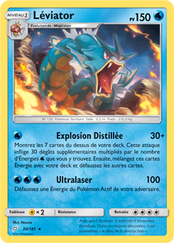 Carte Pokémon Holographique Rare Léviator 30/181 de la série Duo de Choc