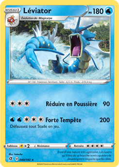Carte Pokémon Holographique rare Léviator 40/192 de la série Clash des Rebelles