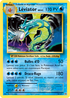 Carte Pokémon Holographique Rare Léviator 34/108 de la série Évolutions