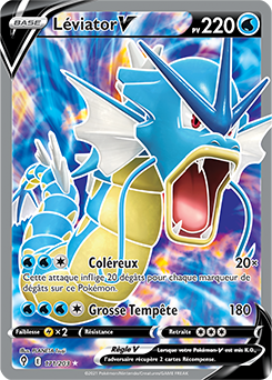 Carte Pokémon Full Art V Léviator V 171/203 de la série Évolution Céleste