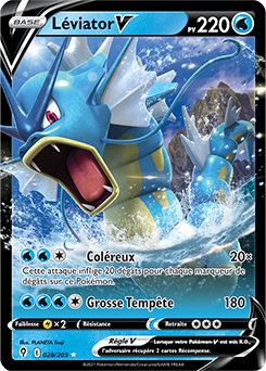 Carte Pokémon Ultra rare V Léviator V 28/203 de la série Évolution Céleste