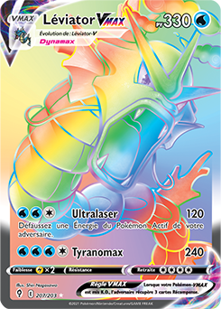 Carte Pokémon Rainbow VMAX Léviator VMAX 207/203 de la série Évolution Céleste