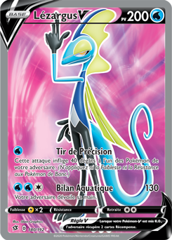 Carte Pokémon Full Art V Lézargus V 180/192 de la série Clash des Rebelles
