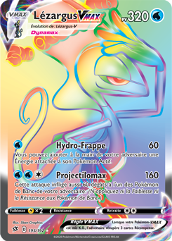 Carte Pokémon Lézargus VMAX 195/192 de la série Clash des Rebelles en vente au meilleur prix
