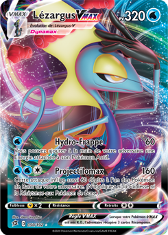 Carte Pokémon Ultra rare VMAX Lézargus VMAX 50/192 de la série Clash des Rebelles