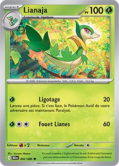 Carte Pokémon Communes Lianaja 2/86 de la série Foudre Noire