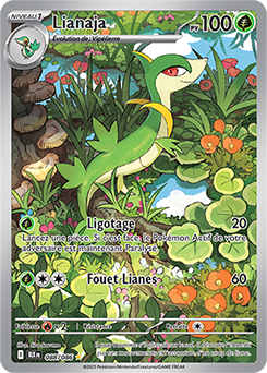 Carte Pokémon Illustration rare Lianaja 88/86 de la série Foudre Noire