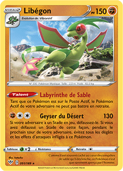 Carte Pokémon Libégon 91/189 de la série Ténèbres Embrasées en vente au meilleur prix