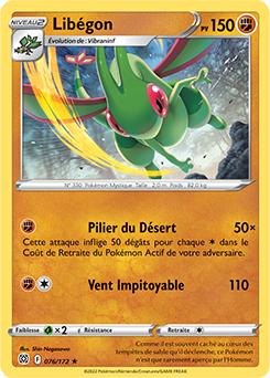 Carte Pokémon Rare Libégon 076/172 de la série Stars Étincelantes