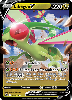 Carte Pokémon Ultra rare V Libégon V 106/172 de la série Stars Étincelantes