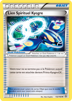 Carte Pokémon Peu commune Lien Spirituel Kyogre 132/160 de la série Primo Choc