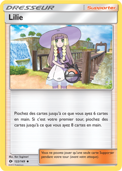 Carte Pokémon Peu commune Lilie 122/149 de la série Soleil & Lune