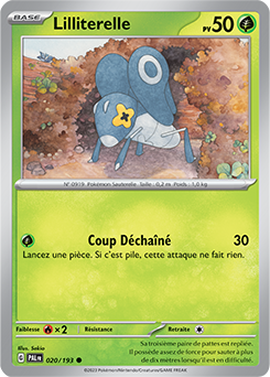 Carte Pokémon Lilliterelle 020/193 de la série Évolutions à Paldea en vente au meilleur prix