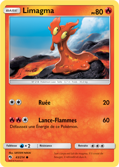 Carte Pokémon Limagma 43/214 de la série Tonnerre Perdu en vente au meilleur prix