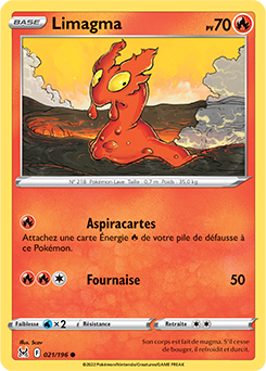 Carte Pokémon Communes Limagma 021/196 de la série Origine Perdue