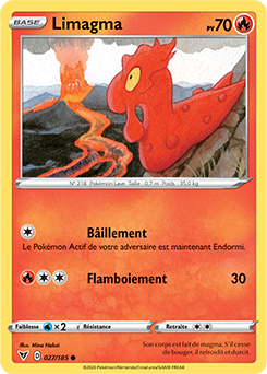 Carte Pokémon Commune Limagma 027/185 de la série Voltage Éclatant