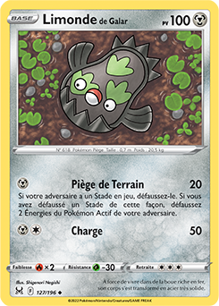 Carte Pokémon Peu commune Limonde de Galar 127/196 de la série Origine Perdue