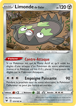 Carte Pokémon Peu commune Limonde de Galar 125/185 de la série Voltage Éclatant