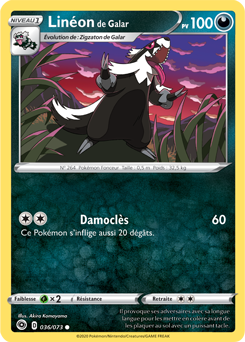 Carte Pokémon Linéon de Galar 036/073 de la série La Voie du Maître en vente au meilleur prix