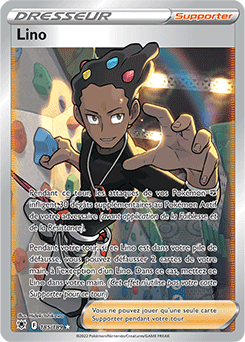 Carte Pokémon Dresseur Full Art Lino 185/189 de la série Astres Radieux