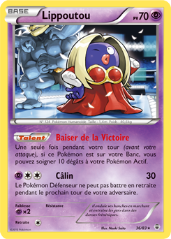 Carte Pokémon Rare Lippoutou 36/83 de la série Générations