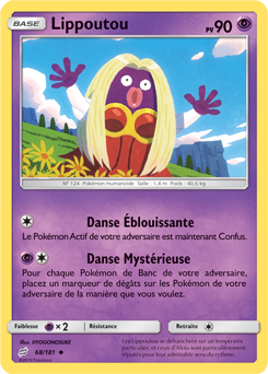 Carte Pokémon Peu commune Lippoutou 68/181 de la série Duo de Choc