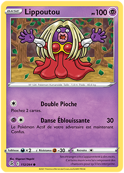 Carte Pokémon Communes Lippoutou 112/264 de la série Poing de Fusion