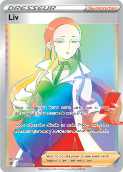 Carte Pokémon Secrète Rainbow Dresseur Liv 202/192 de la série Clash des Rebelles