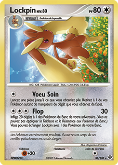 Carte Pokémon Rare Lockpin 30/130 de la série Diamant & Perle