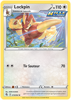 Carte Pokémon Peu commune Lockpin 213/264 de la série Poing de Fusion