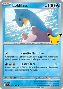 Carte Pokémon Communes Lokhlass 017/128 de la série 30e Anniversaire