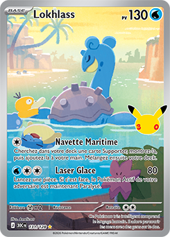 Carte Pokémon Illustration rare Lokhlass 131/128 de la série 30e Anniversaire