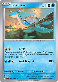 Carte Pokémon Peu commune Lokhlass 45/197 de la série Flammes Obsidiennes