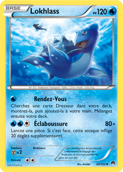 Carte Pokémon Peu commune Lokhlass 28/122 de la série Rupture Turbo