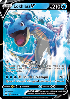 Carte Pokémon Lokhlass V 49/202 de la série Épée et Bouclier en vente au meilleur prix