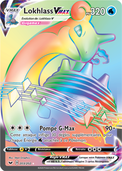Carte Pokémon Lokhlass VMAX 203/202 de la série Épée et Bouclier en vente au meilleur prix