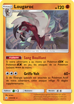 Carte Pokémon Lougaroc 124/236 de la série Éclipse Cosmique en vente au meilleur prix